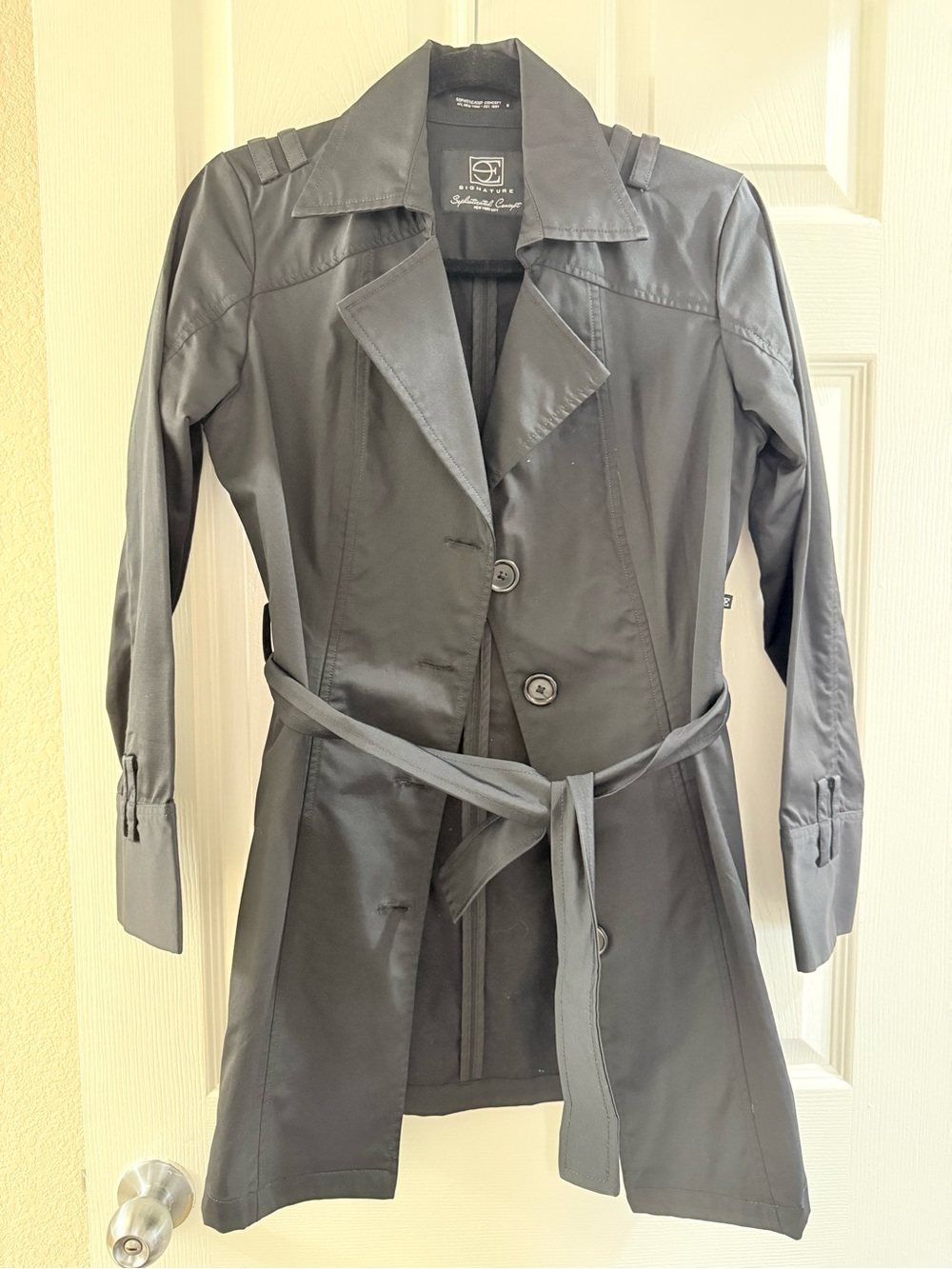 Splendid Women's Black Belted Trench Coat